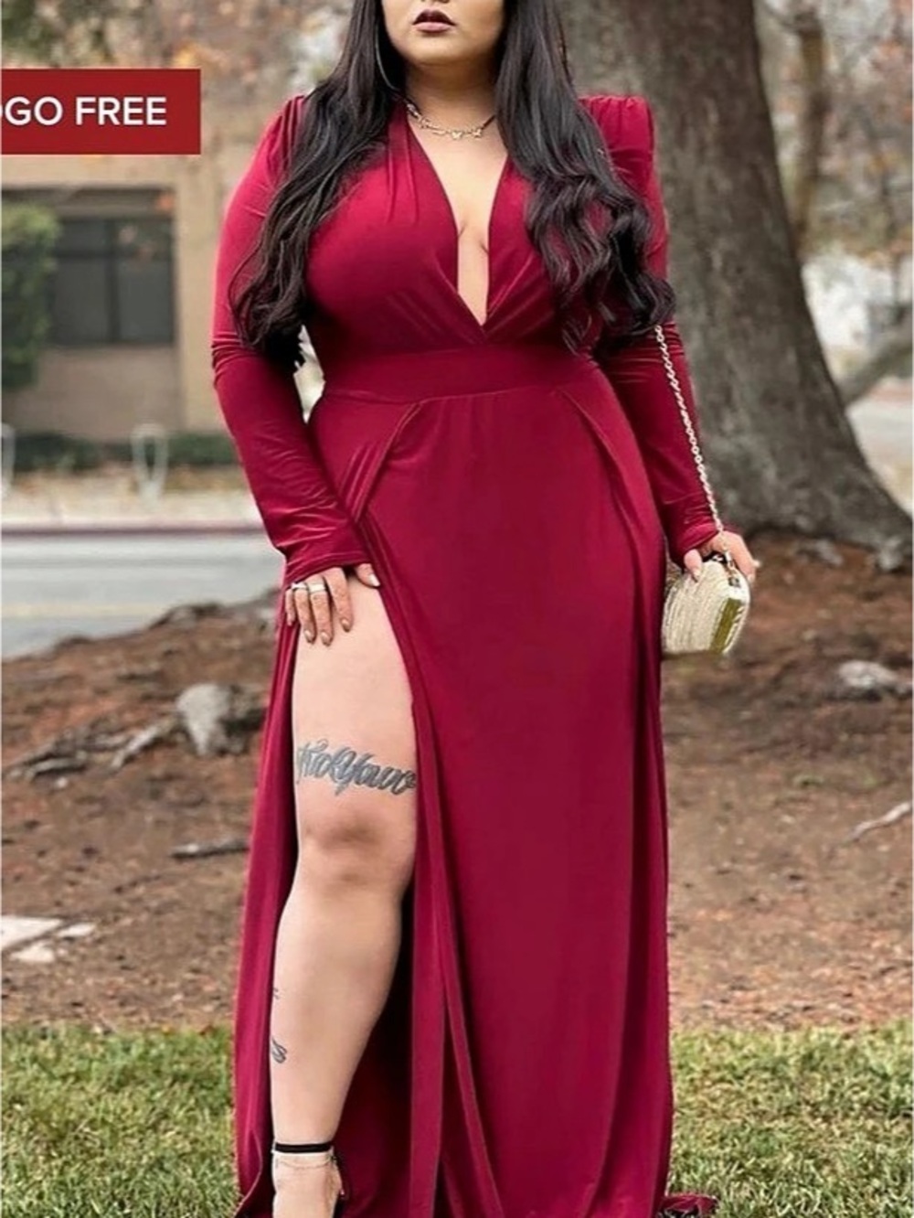 Fashion Nova Burgundy Maxi Dress Size 2X